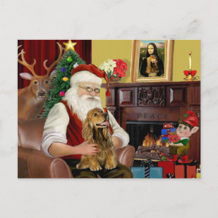 Santa's Brown Cocker Spaniel Holiday Postcard