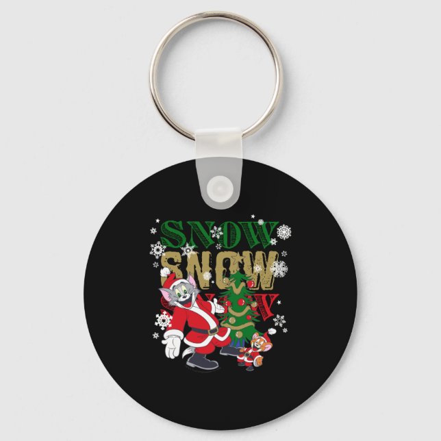 Santas By The Tree _1  Key Ring (Front)