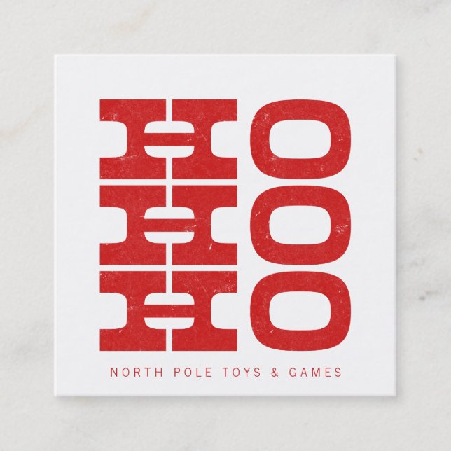 Santa's Calling Card Ho Ho Ho (letterpress style) (Front)
