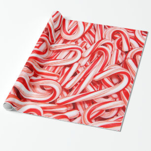 Santas Candy Cane Christmas Treats Wrapping Paper