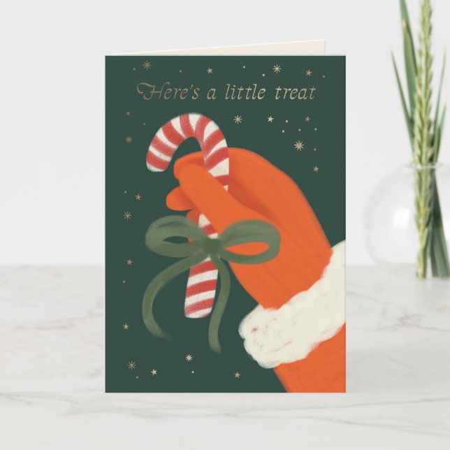 Santa's Candy Cane Little Treat Money Holder Card (Front)