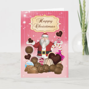 Santa's Candy Christmas Holiday Greeting Card