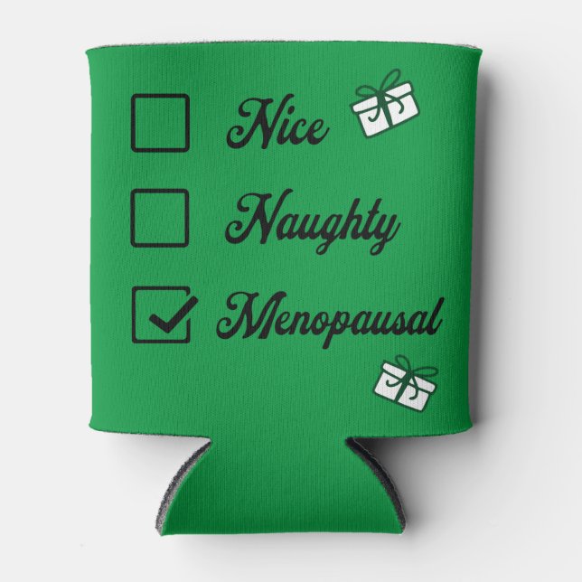 Santa's checklist - nice, naughty, menopausal can cooler (Front)
