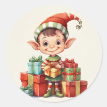 Santa's Christmas Elf with Gifts
