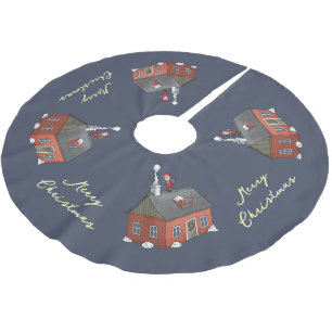 Santa's Christmas Eve Brushed Polyester Tree Skirt