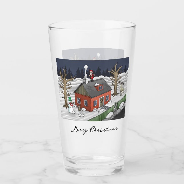Santa's Christmas Eve Glass (Front)