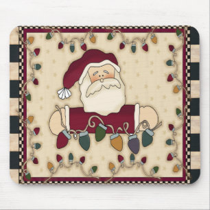 Santas Christmas Light Bulbs Mousepad