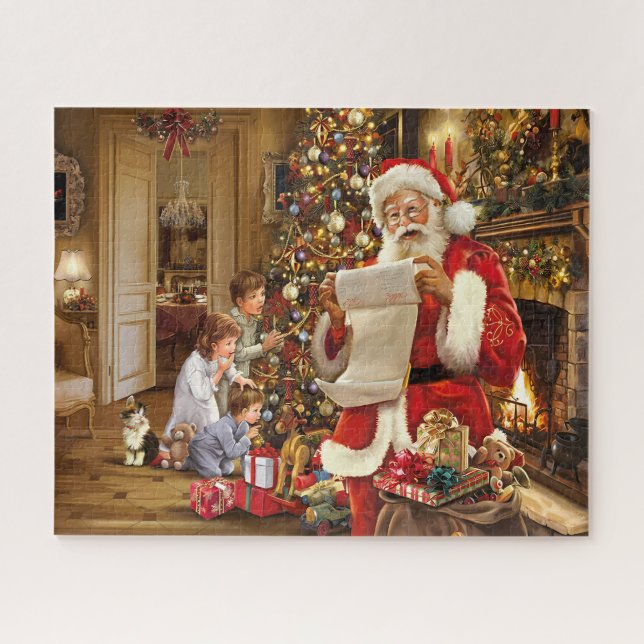Santa's Christmas Night Visit Jigsaw Puzzle (Horizontal)