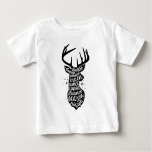 Santa's Christmas Reindeers, Black & White Baby T-Shirt