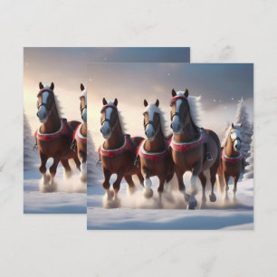 Santas Christmas Snow Horses,  Invitation