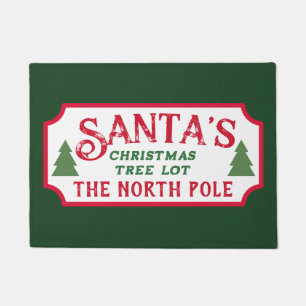 Santa's Christmas Tree Lot Sign Doormat