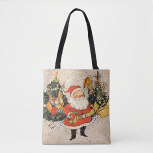 Santa's Christmas Trees Tote Bag