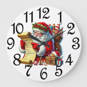 Santa's Claus List Large Clock