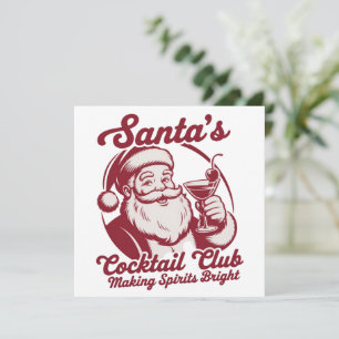 Santa's Cocktail Club Funny Xmas Holiday Drinking