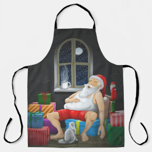 Santa's coffee break apron