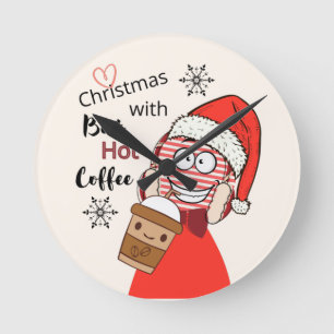 Santa's Coffee Break Christmas Wall Clock