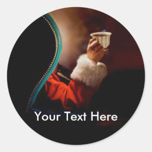 Santa's Coffee Break Classic Round Sticker