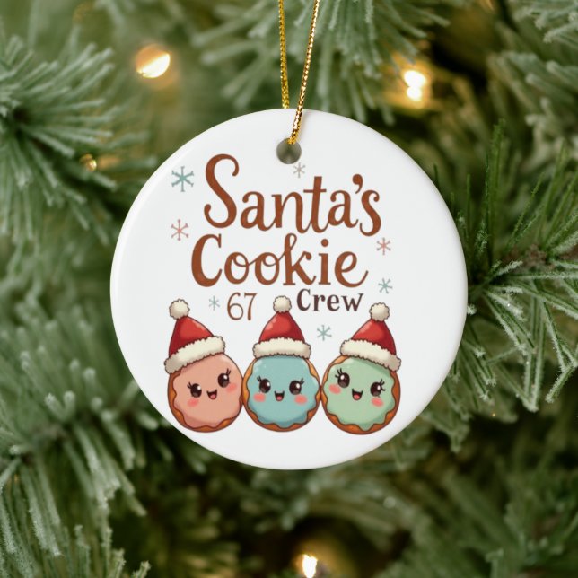 Santa's Cookie 67 Crew Ceramic Tree Decoration (Tree)