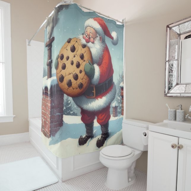 Santa's Cookie - Christmas Shower Curtain (In Situ)