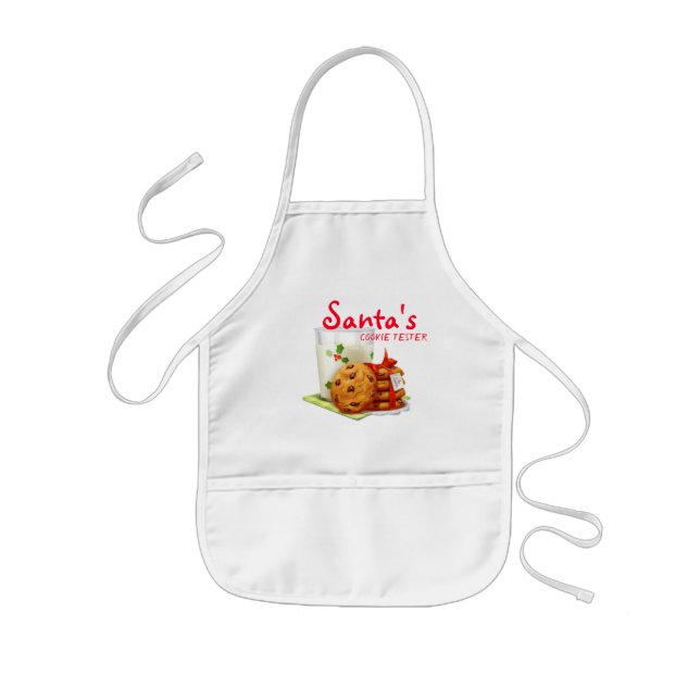 Santa's Cookie Tester Kids Apron (Front)
