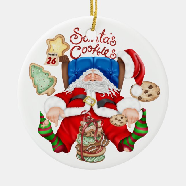 Santa's Cookies - SRF Ceramic Tree Decoration (Front)