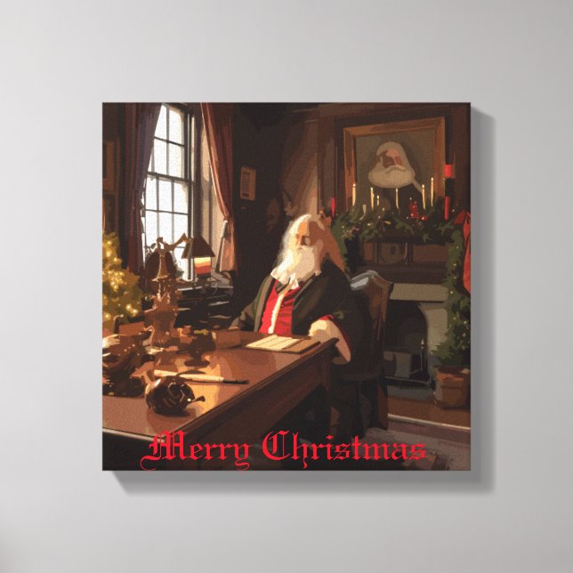 Santa's Cozy Nook Canvas Print (Front)