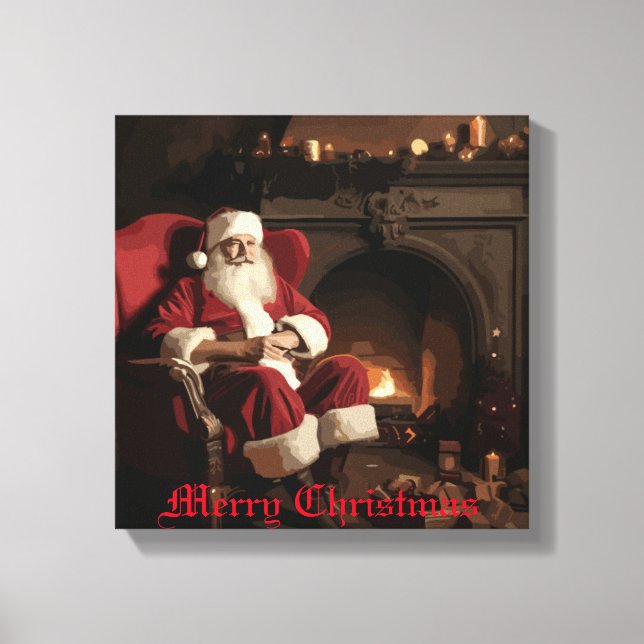 Santa's Cozy Nook Canvas Print (Front)