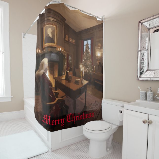 Santa's Cozy Nook Shower Curtain (In Situ)