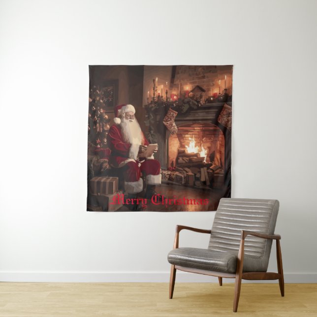 Santa's Cozy Nook Tapestry (In Situ)