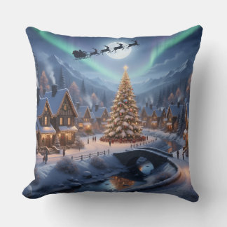 Santa's Cozy Visit - A Night of Wonder Cushion