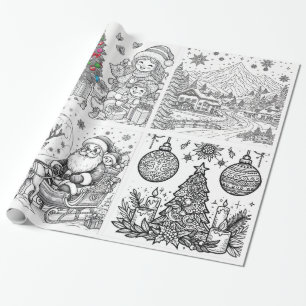 Santa's Creative Wonderland Wrap & Color Wrapping Paper