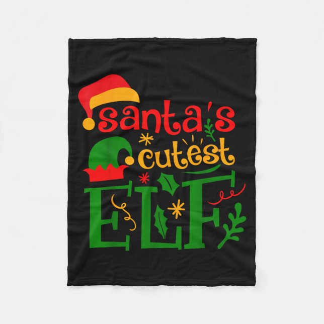 Santa's Cutest Elf Infant Pajamas Christmas Boy An Fleece Blanket (Front)