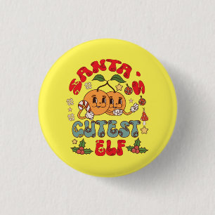 Santa's Cutest Elf Sublimation-80881 3 Cm Round Badge