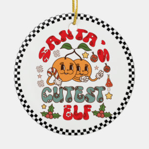 Santa's Cutest Elf Sublimation-80881 Ceramic Tree Decoration