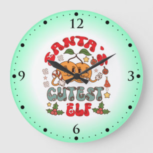 Santa's Cutest Elf Sublimation-80881 Large Clock