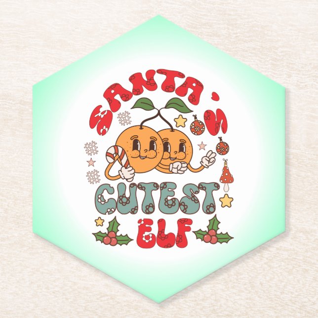 Santa's Cutest Elf Sublimation-80881 Paper Coaster (Front)