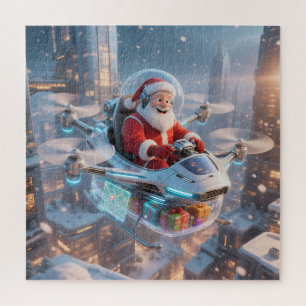 Santa's Cyber-Sleigh: Futuristic Drone Delivery Jigsaw Puzzle