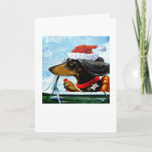 Santa's Dachshund Holiday Card