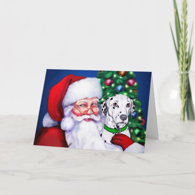 Santa's Dalmatian at Christmas Holiday Card (Front)