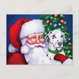 Santa's Dalmatian at Christmas Holiday Postcard