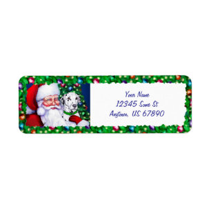 Santa's Dalmatian at Christmas Labels