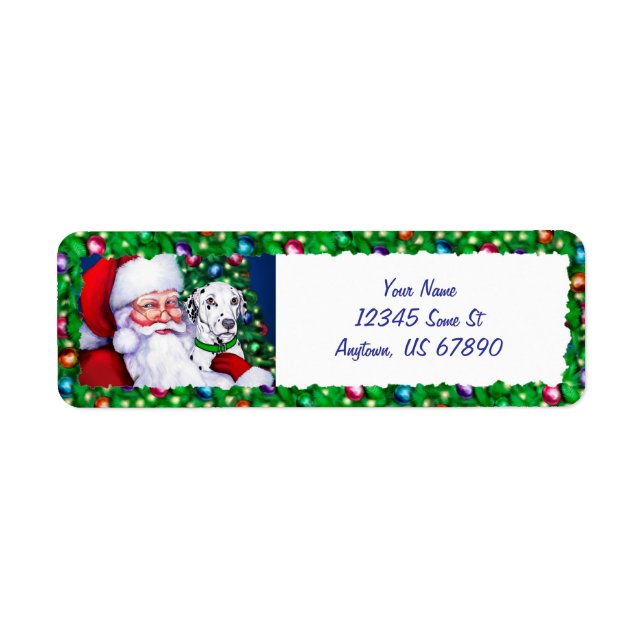 Santa's Dalmatian at Christmas Labels (Front)