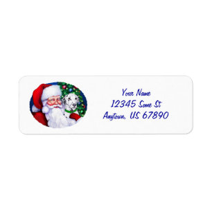 Santa's Dalmatian at Christmas Labels