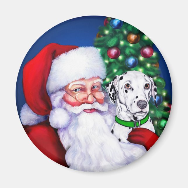 Santa's Dalmatian at Christmas Magnet (Front)