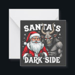 Santa's Dark Side Christmas Evil Krampus  Card<br><div class="desc">: santa and krampus,  dark santa,  christmas 2024,  spooky santa,  krampus lovers,  festive fun,  santa's dark side,  christmas humour,  krampus graphic,  spooky christmas,  santa fun,  christmas design,  santa and krampus duo</div>