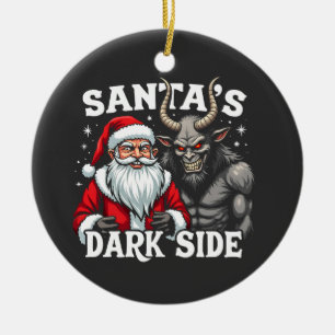 Santa's Dark Side Christmas Evil Krampus  Ceramic Tree Decoration