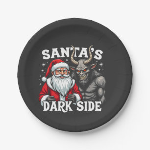 Santa's Dark Side Christmas Evil Krampus  Paper Plate