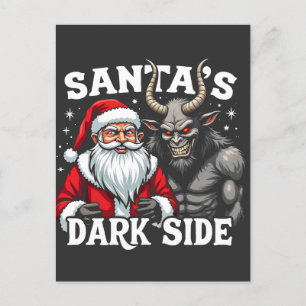 Santa's Dark Side Christmas Evil Krampus  Postcard