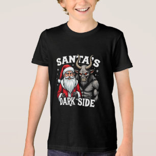 Santa's Dark Side Christmas Evil Krampus  Tri-Blend Shirt