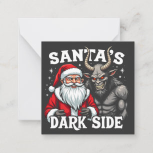Santa's Dark Side Christmas Santa Krampus Devil  Card